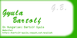 gyula bartolf business card